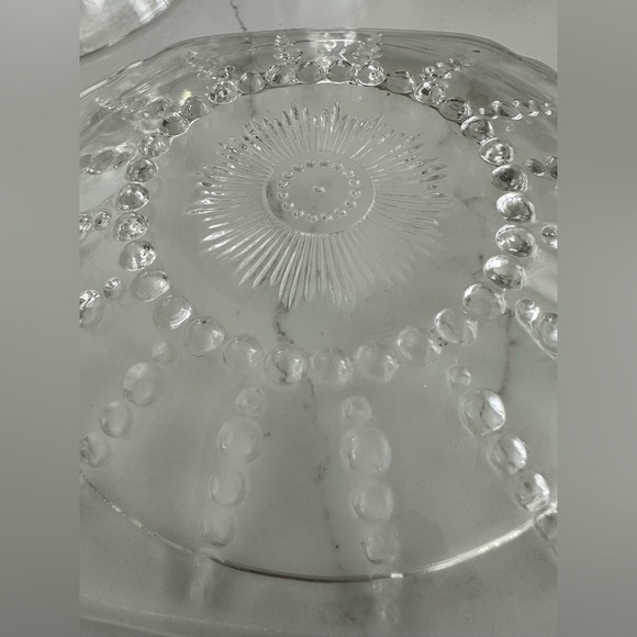 Vintage Federal Glass Columbia Round Lid Square Base Butter Cheese Dish 1938-42 - Picture 4 of 4